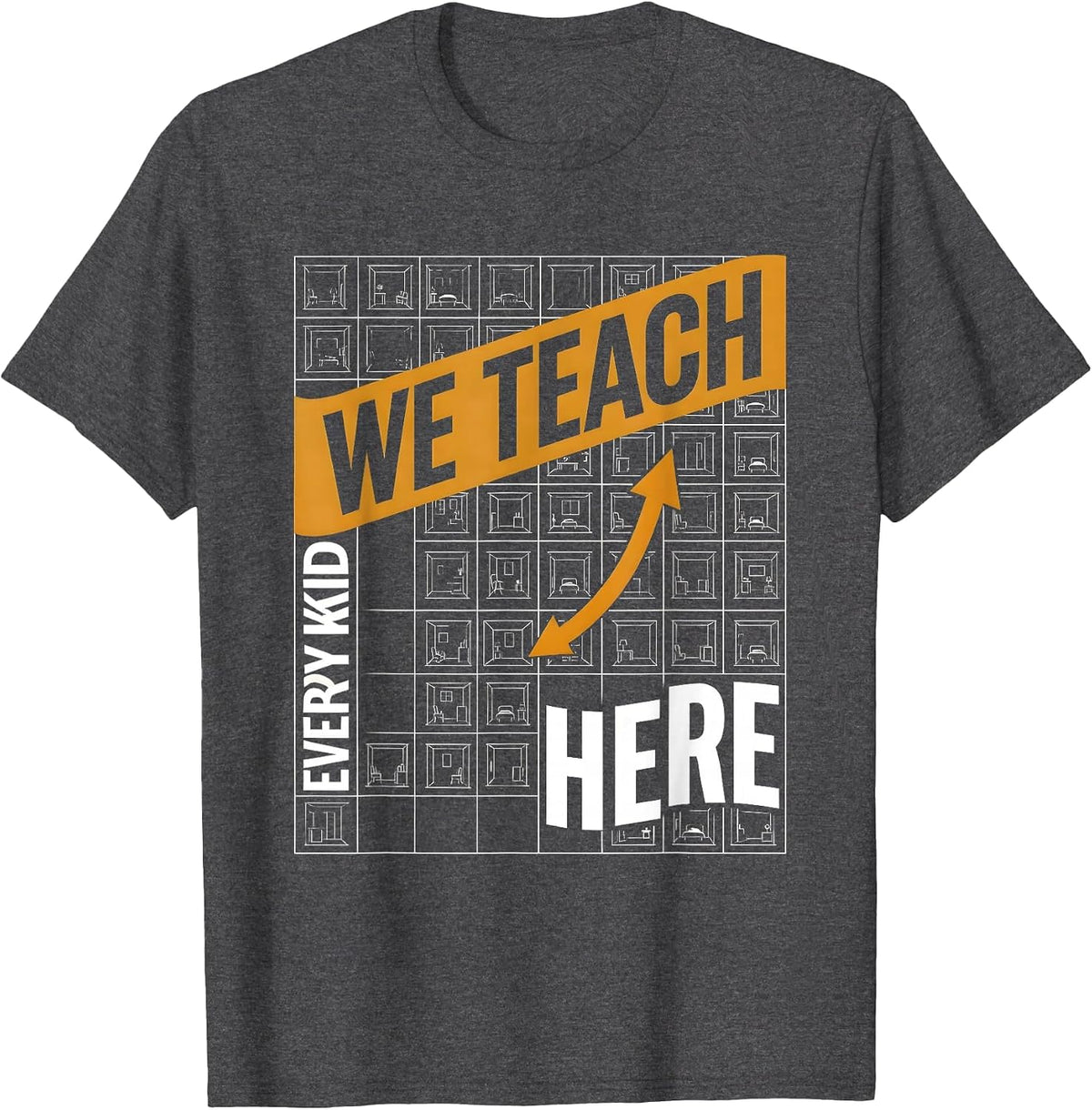 We Teach Every Kid Here New Wave Specialist Teacher Squad T-Shirt - Dark Heather Grey