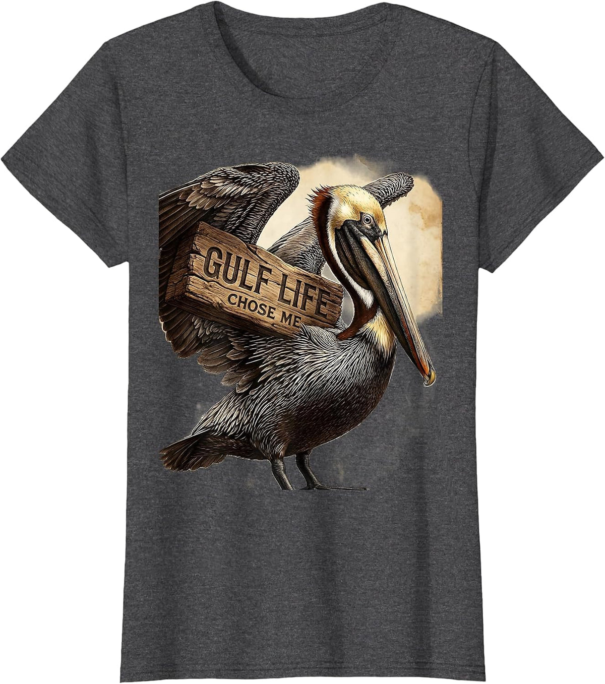 Women's Gulf Life Chose Me Gulf of Mexico Design T-Shirt - Dark Heather Grey