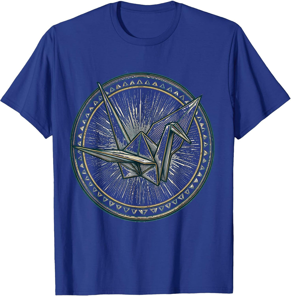 Autism Awareness Colorful Origami Crane Design T-Shirt - Royal Blue