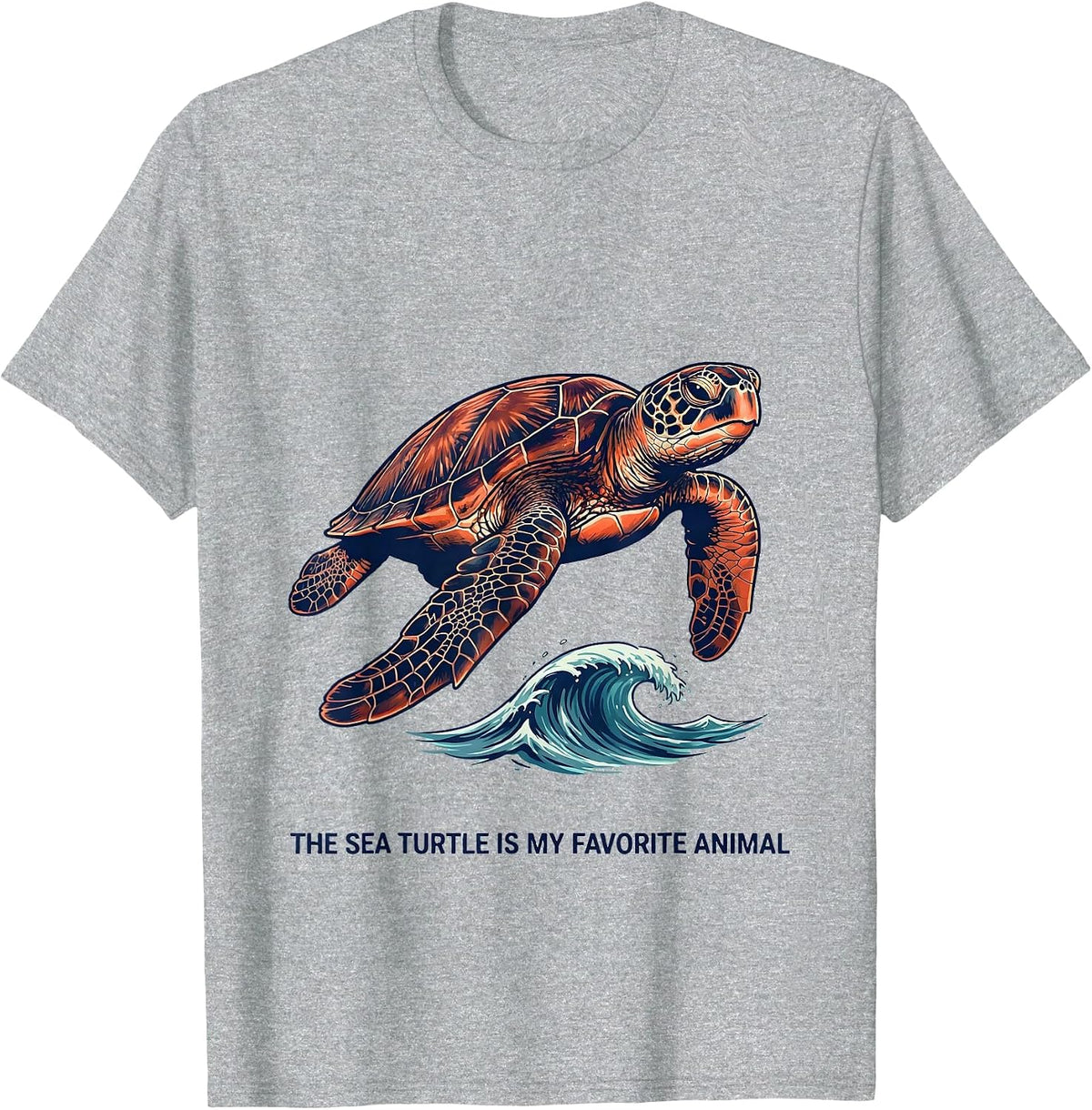 Men's The Sea Turtle Is My Favorite Animal Cute Sea Turtle Lover T-Shirt - Heather Grey