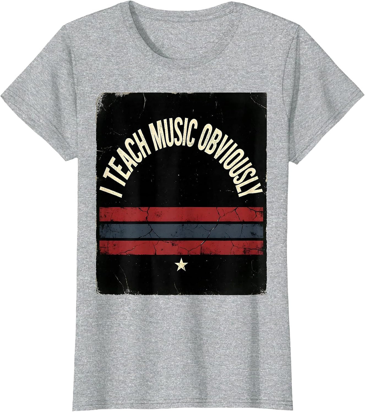 I Teach Music Obviously Music Teacher Design T-Shirt - Heather Grey