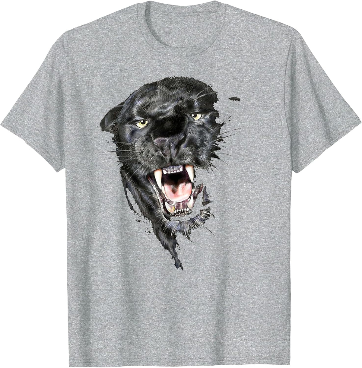 Black Panther Animal - Big Cat with a Black Coat. Tshirt. T-Shirt - Heather Grey