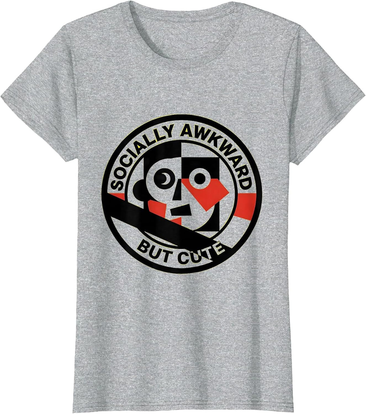 Socially Awkward But Cute Funny Humor Design T-Shirt - Heather Grey