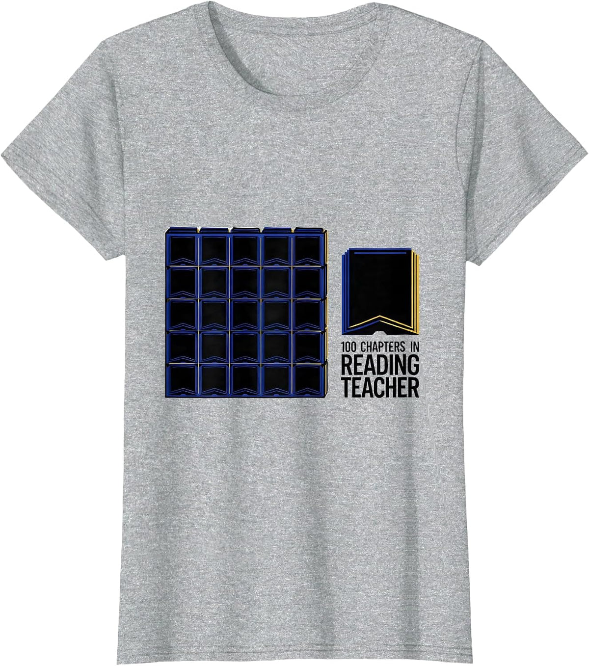 Women's 100 Chapters In, Reading Teacher 100th Day of School T-Shirt - Heather Grey