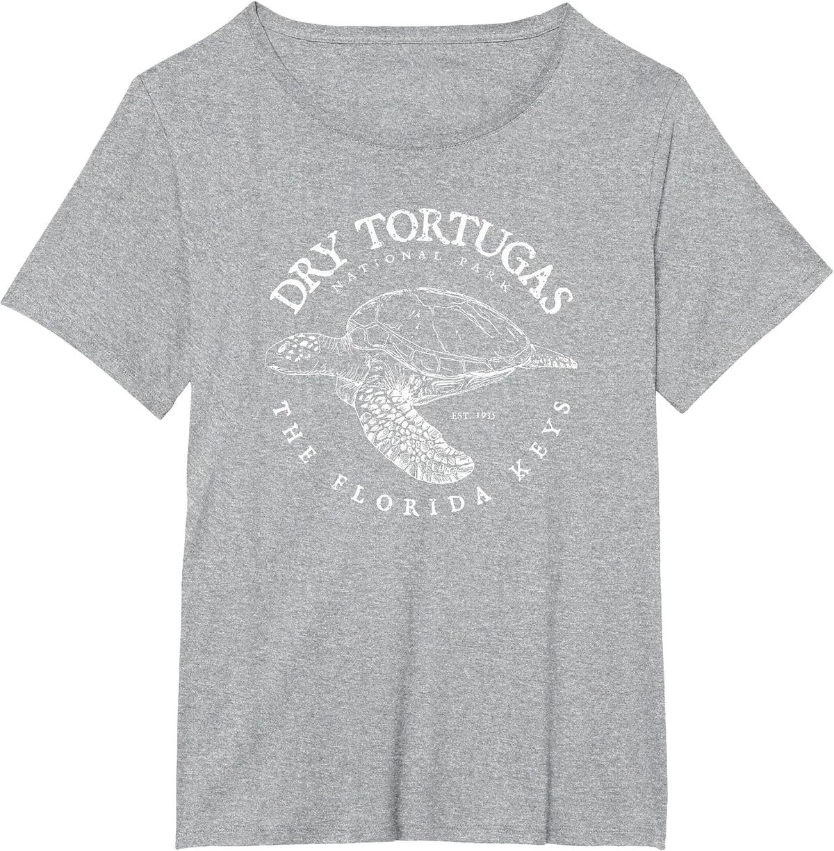 Dry Tortugas National Park Florida Keys Scuba Diving Turtle T-Shirt - Heather Grey
