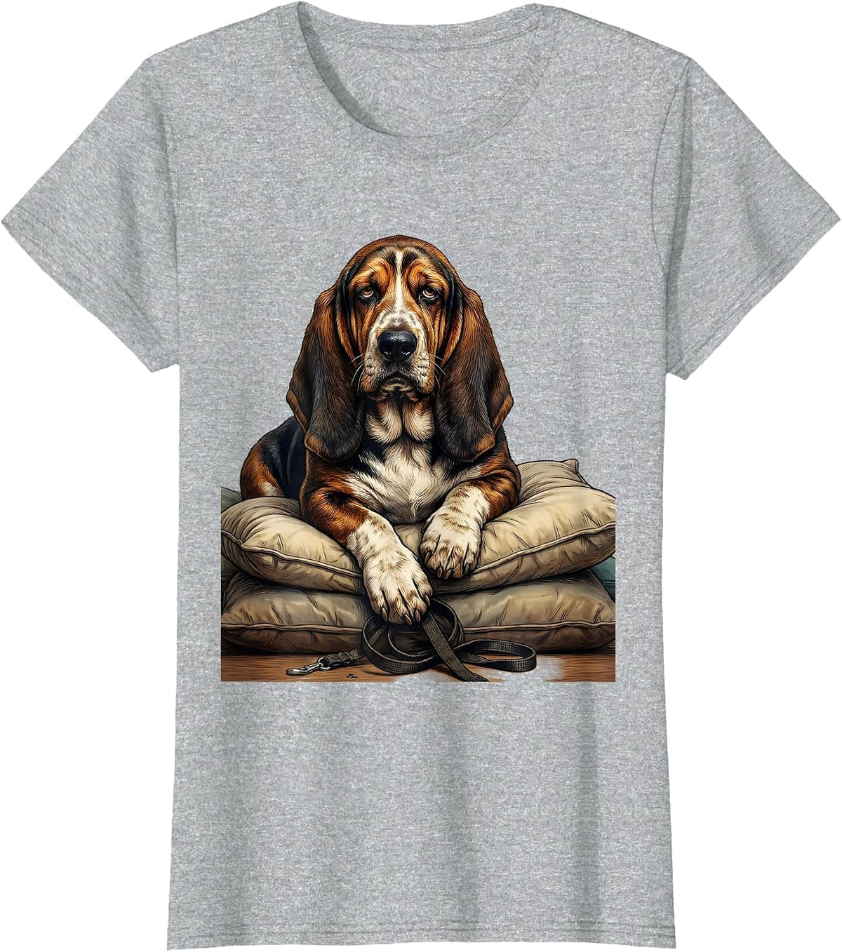 Basset Hound Dog Breed Funny Pet Lover Gift T-Shirt - Heather Grey