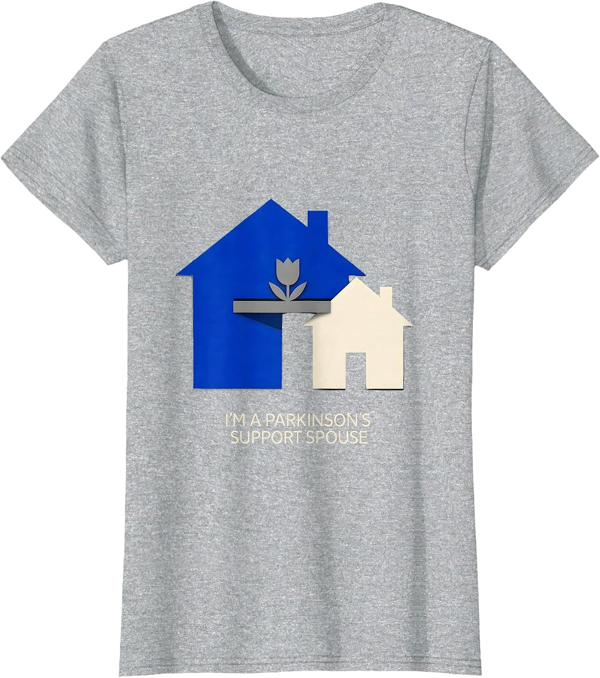 I'm a Parkinson's Support Spouse Geometric Awareness Support T-Shirt - Heather Grey
