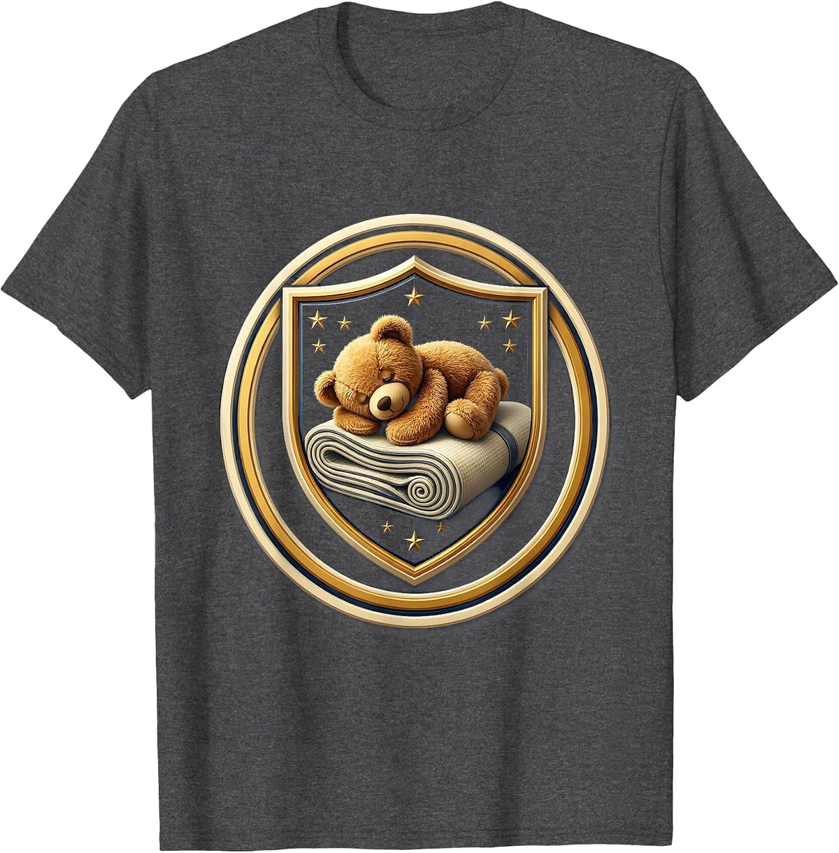 Preschool Teacher Nap Mat Teddy Bear Graphic T-Shirt - Dark Heather Grey