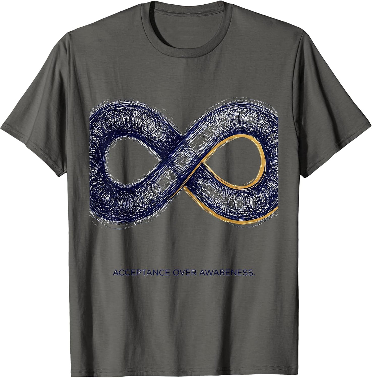 Men's Acceptance Over Awareness Autism Advocate Design T-Shirt - Asphalt Grey