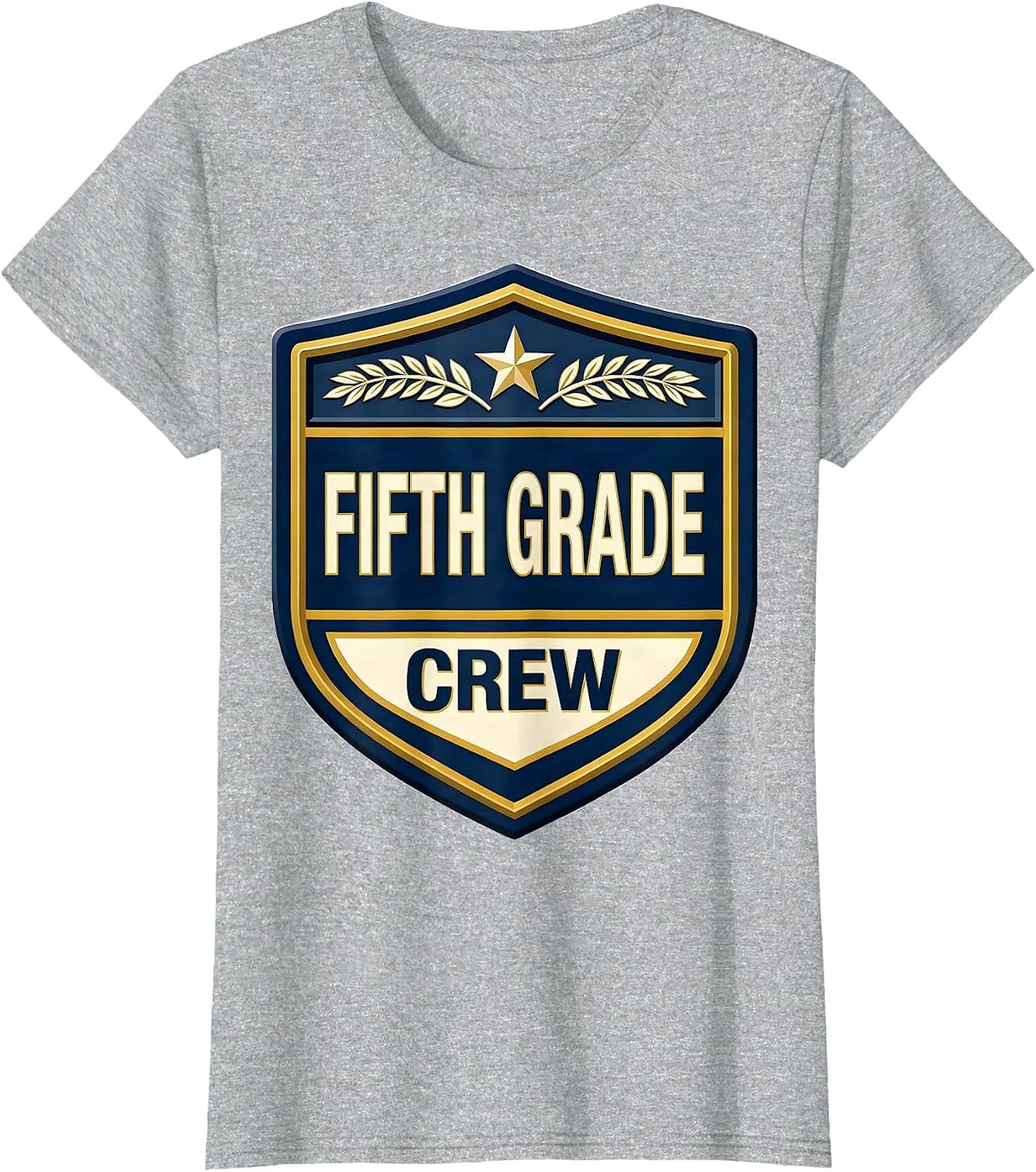 Fifth Grade Crew Preppy Teacher Back To School Girls T-Shirt - Heather Grey