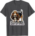 Men's Basset Duty Officer Funny Basset Hound Dog Lover Gift T-Shirt - Dark Heather Grey