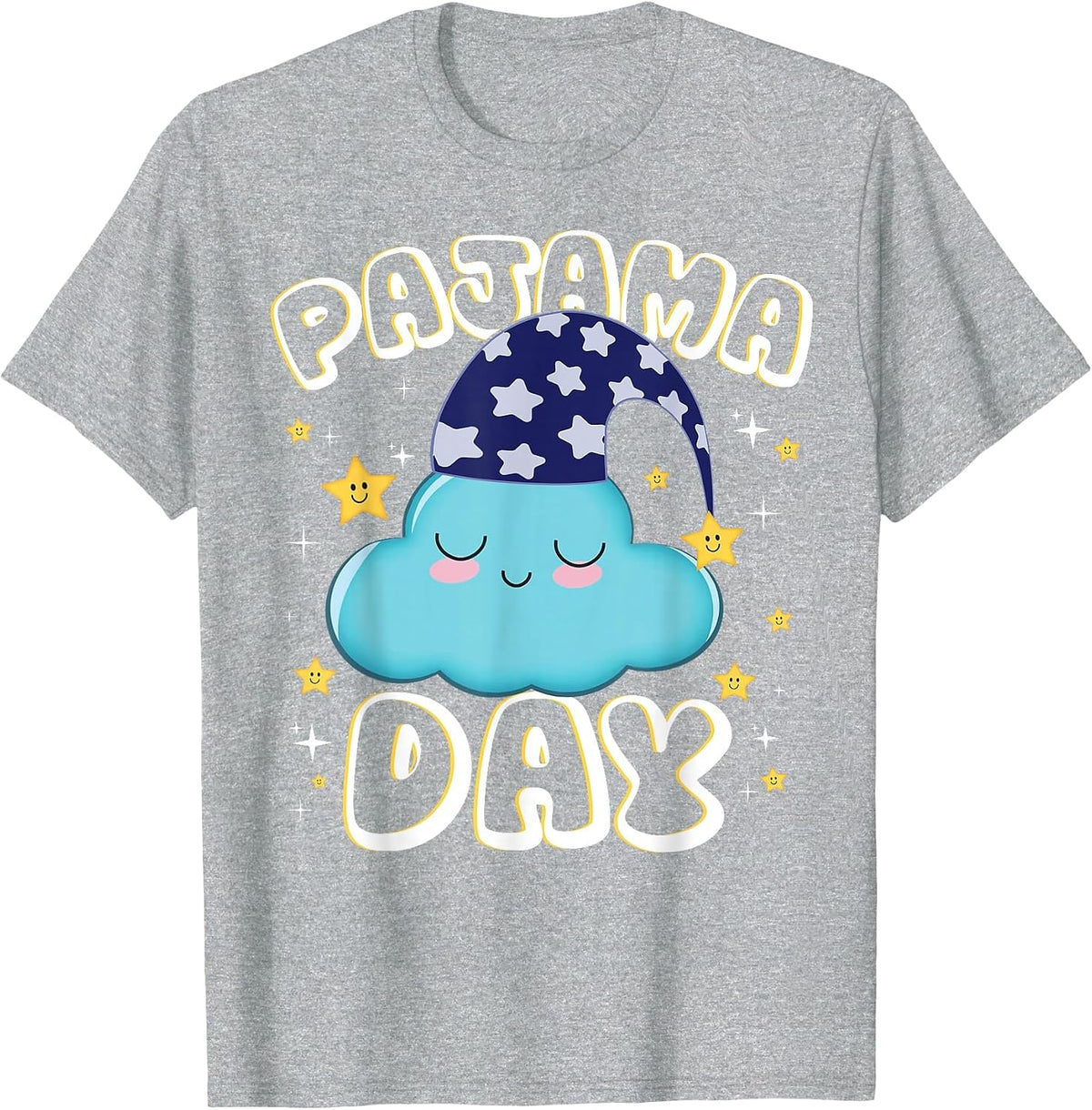 Pajama Day School Spirit Week Fun Cloud Teacher Student T-Shirt - Heather Grey