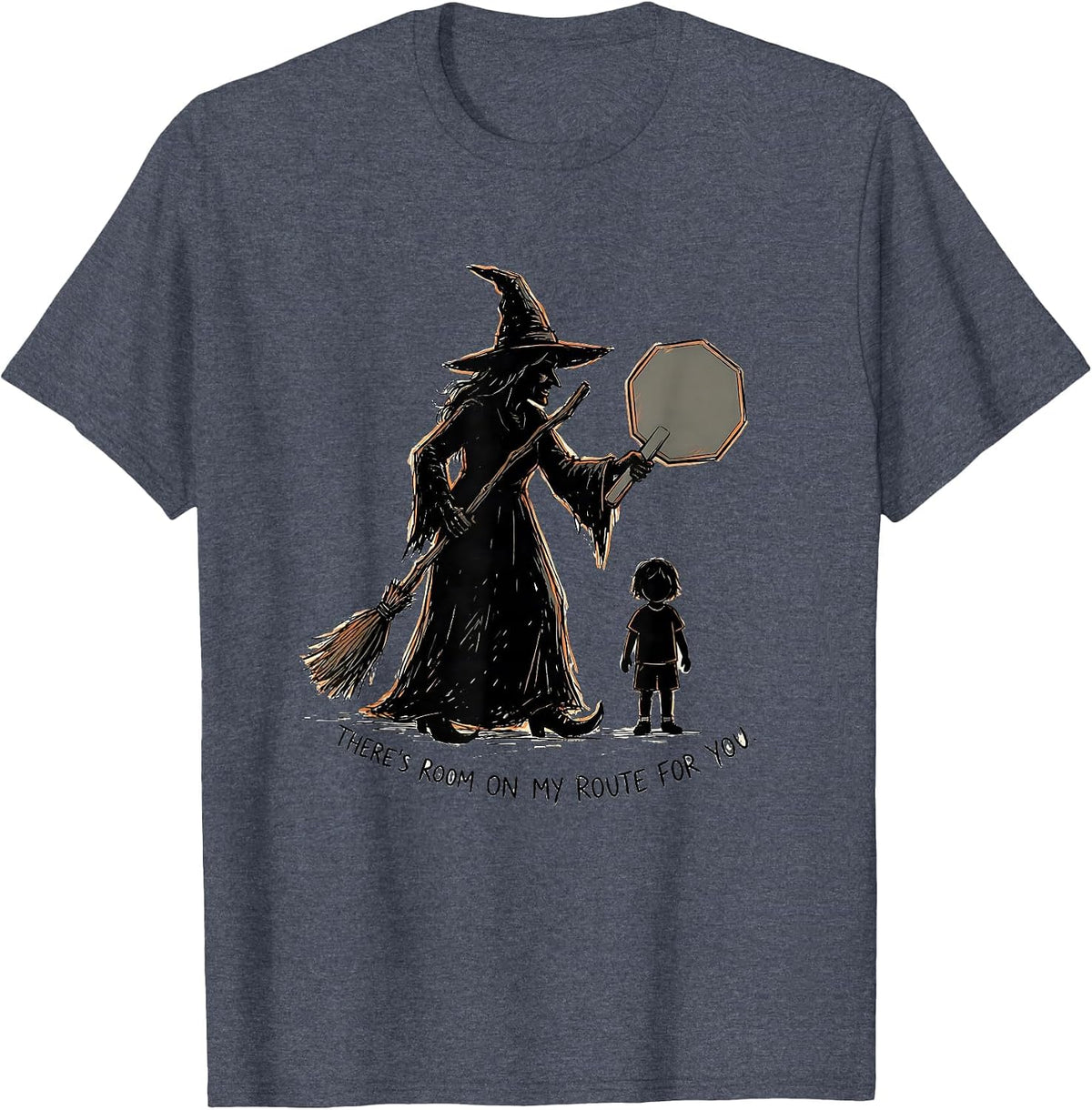 There's Room On My Route For You Funny Halloween Teacher T-Shirt - Heather Blue