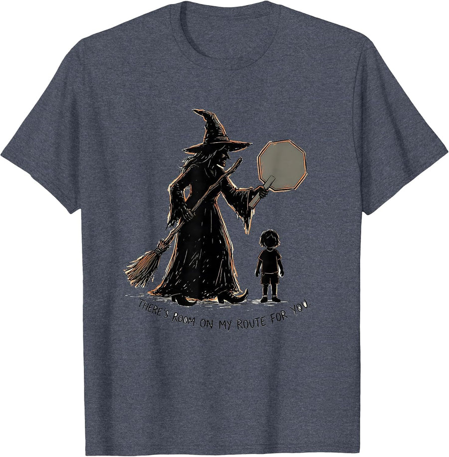 There's Room On My Route For You Funny Halloween Teacher T-Shirt - Heather Blue