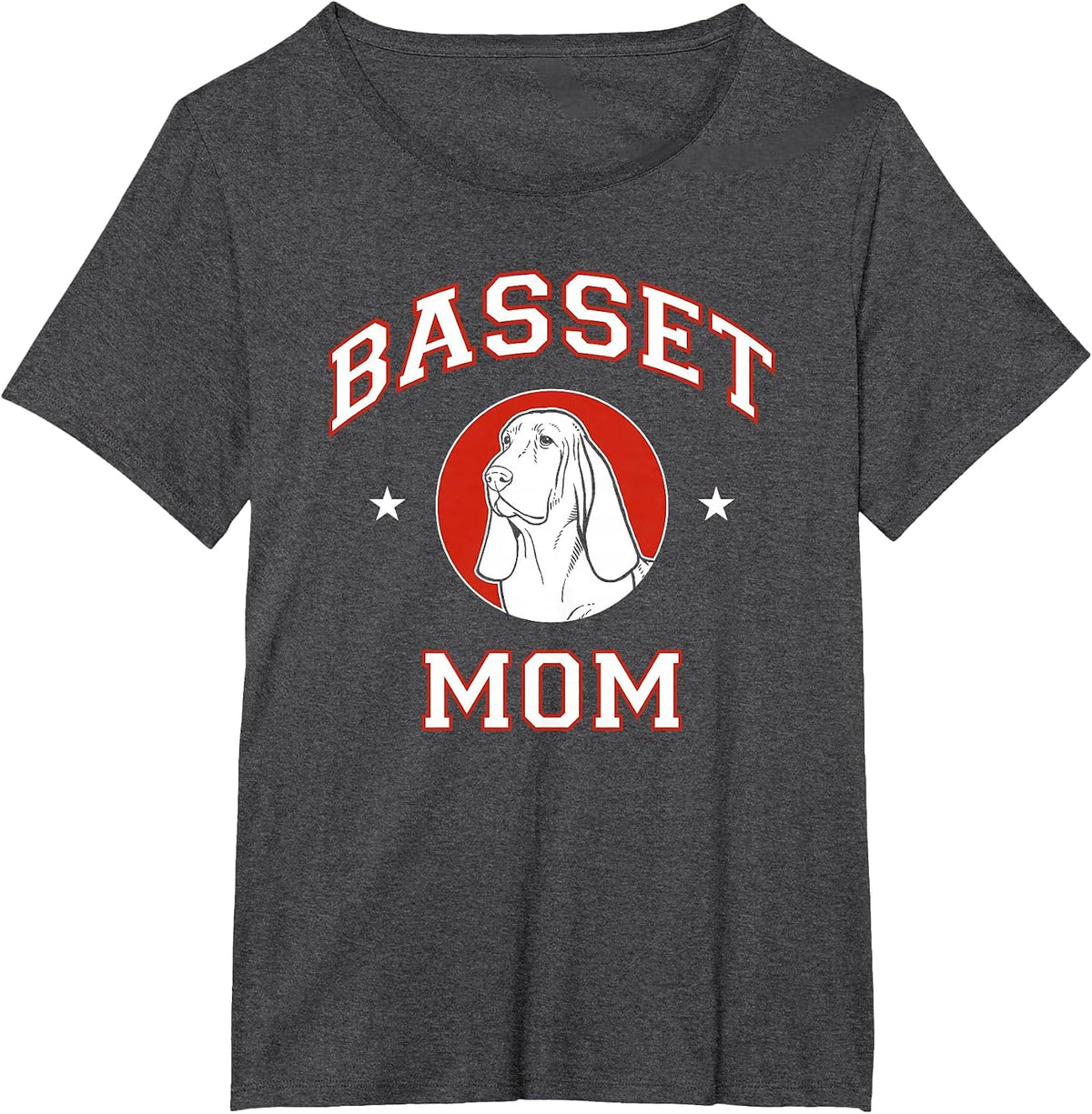 Basset Hound Mom Dog Mother T-Shirt - Dark Heather Grey