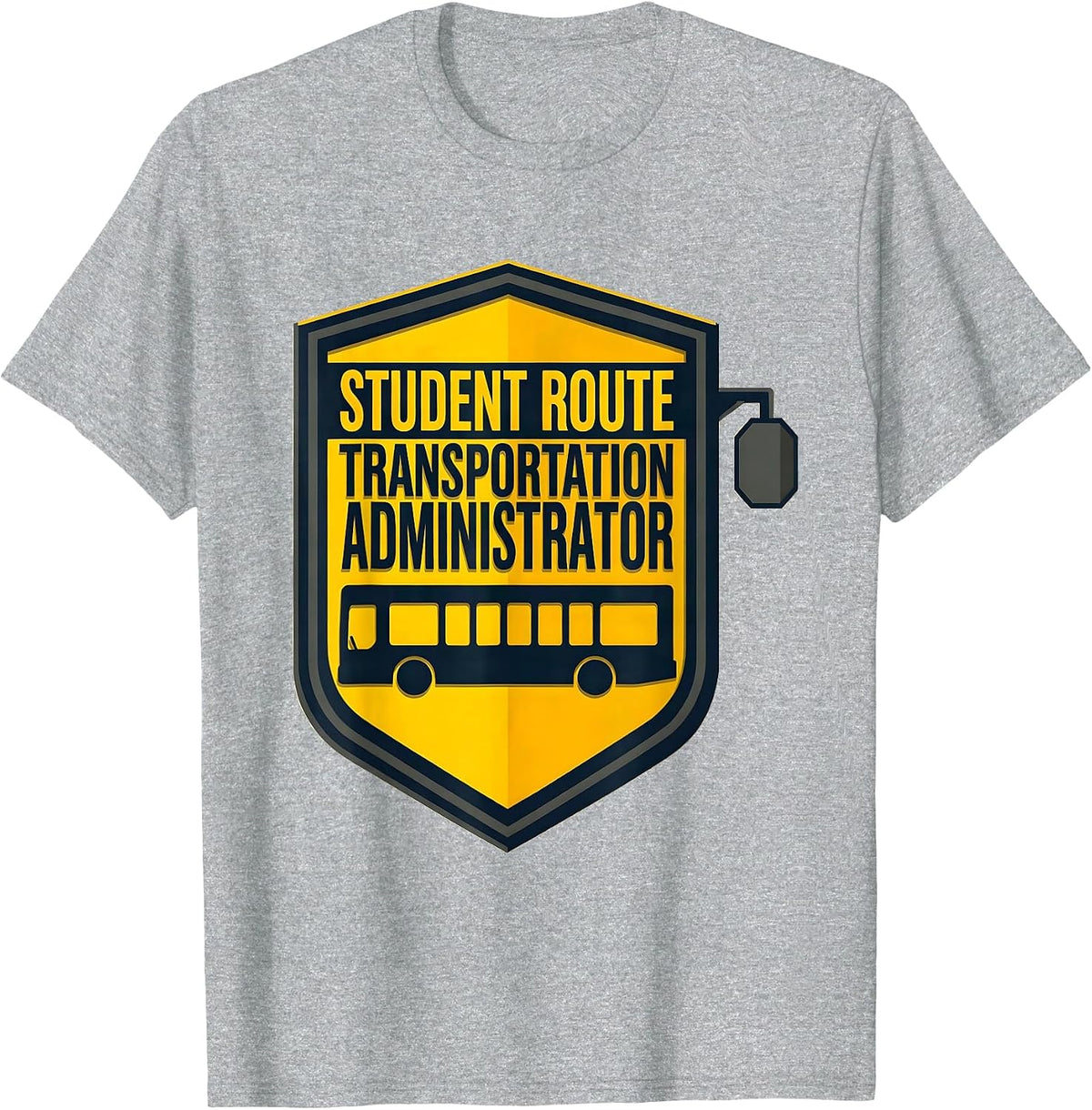 Men's Student Route Transportation Administrator School Bus Driver T-Shirt - Heather Grey
