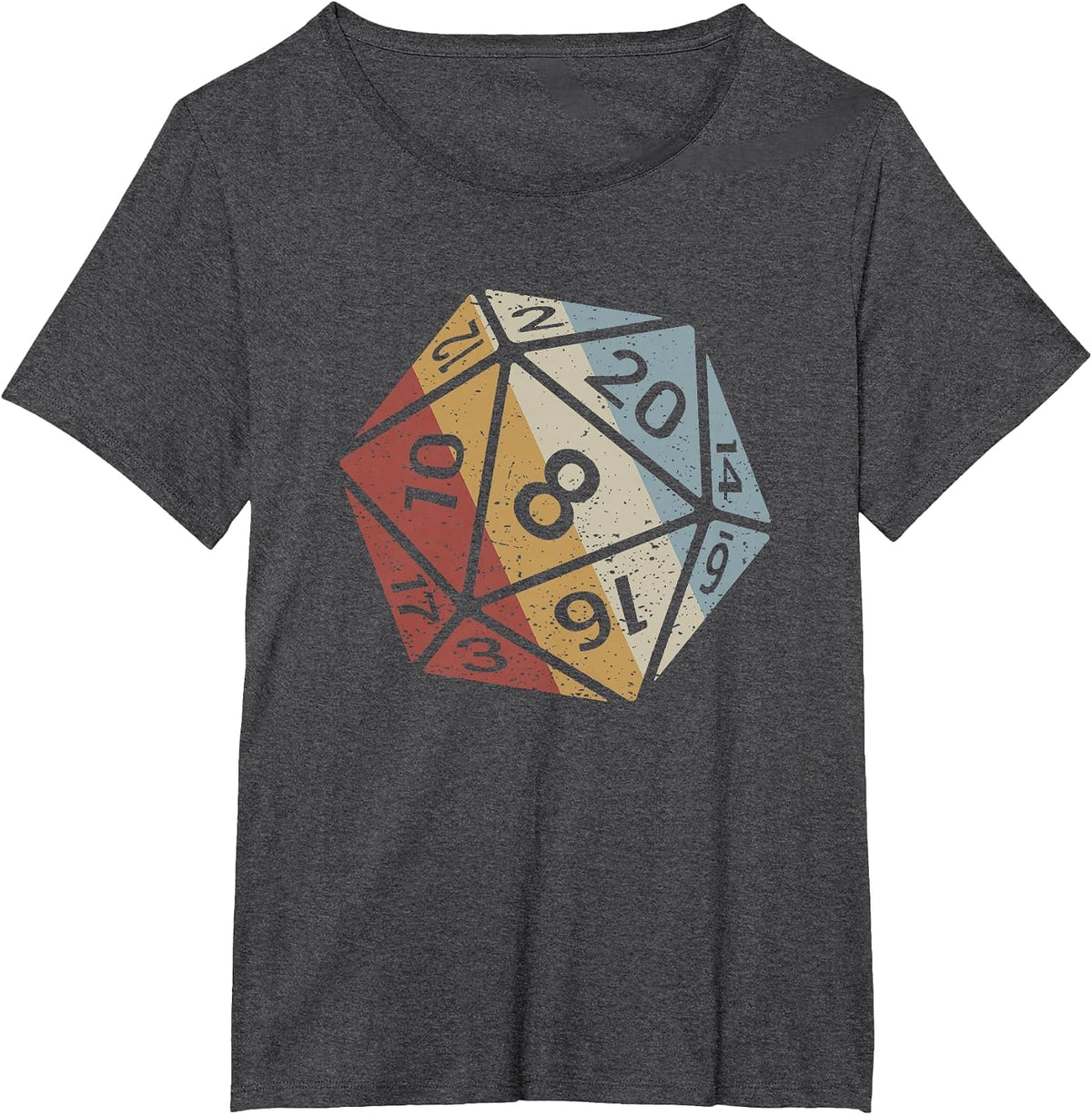 Vintage 20 Sided Die Retro RPG Tabletop Gamer Men T-Shirt - Dark Heather Grey