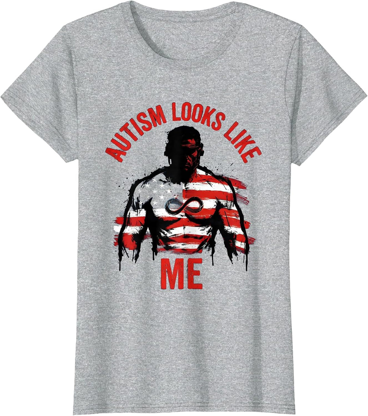 Autism Looks Like Me Awareness Design T-Shirt - Heather Grey