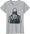 Grill Master On Duty Labor Day BBQ Design T-Shirt - Heather Grey