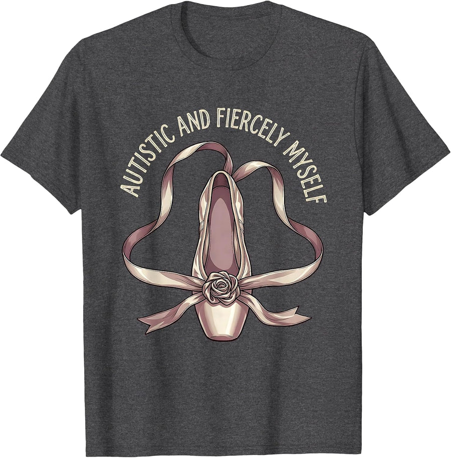 Men's Autistic and Fiercely Myself Autism Design T-Shirt - Dark Heather Grey