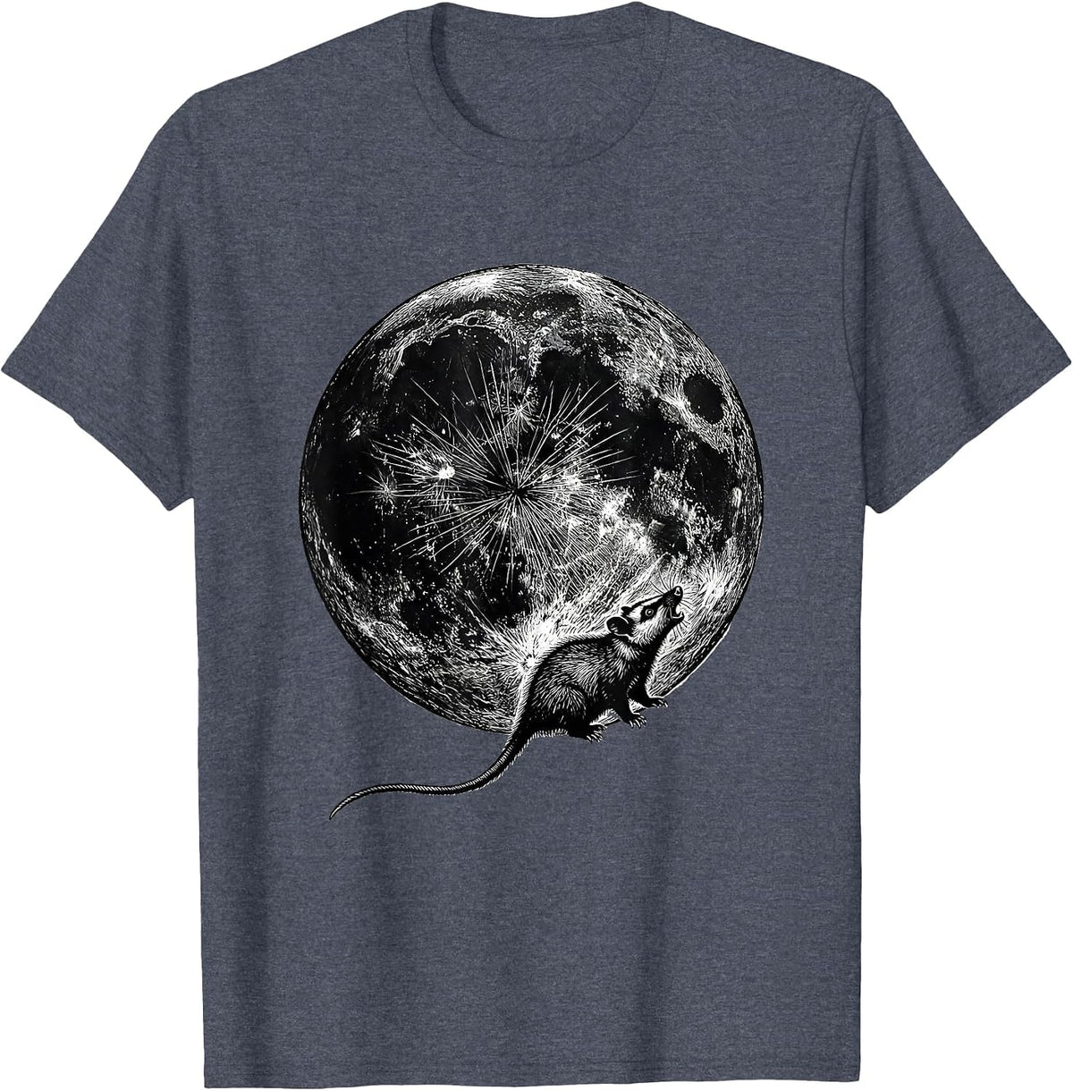 Black Moon Ferret Funny Small Mammal Pet Lover Humor T-Shirt - Heather Blue
