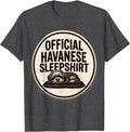 Men's OFFICIAL HAVANESE SLEEPSHIRT Cute Dog Breed Pajama Nightgown T-Shirt - Dark Heather Grey