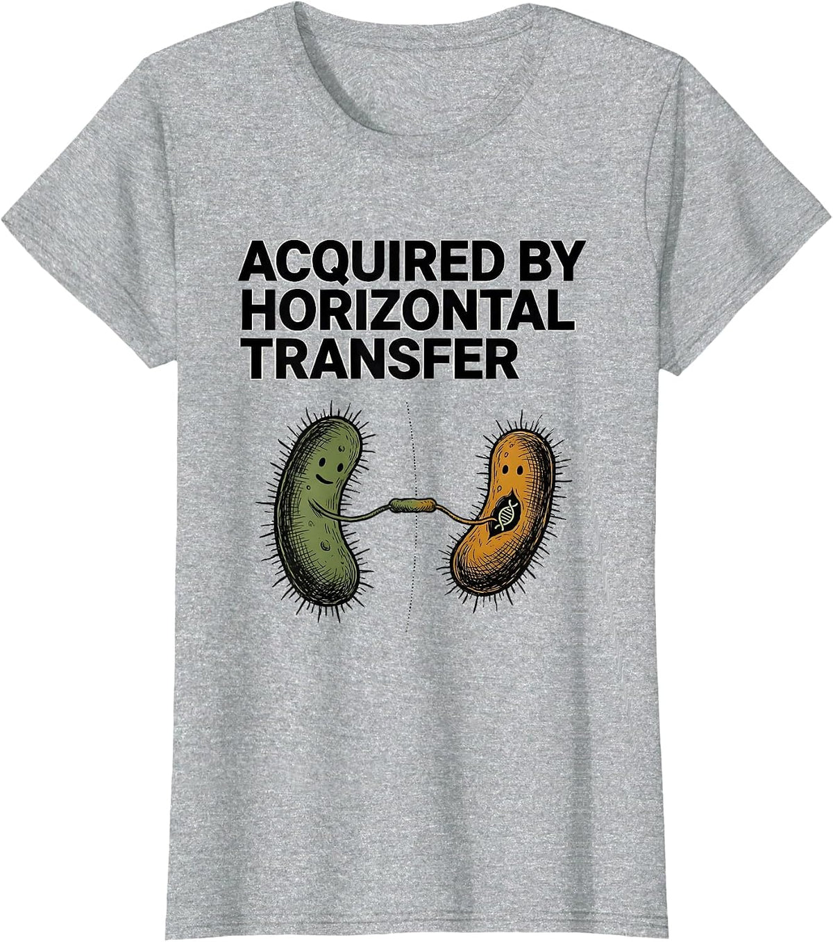 Acquired By Horizontal Transfer Funny Genetics Science Nerd T-Shirt - Heather Grey