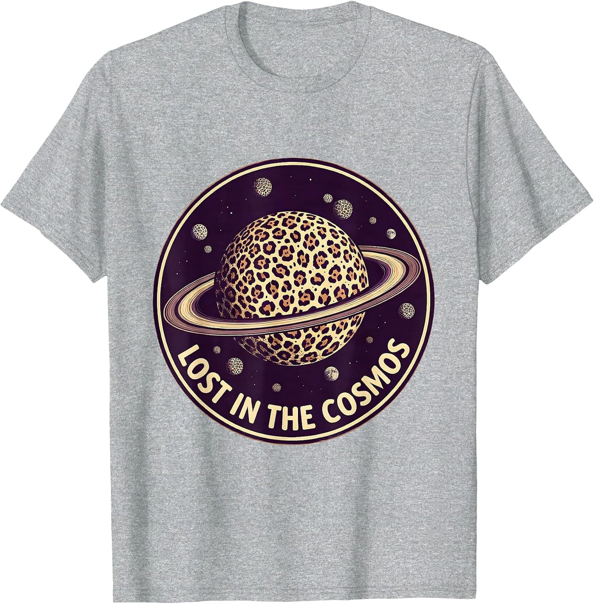 Men's Lost in the Cosmos Galaxy Space Design T-Shirt - Heather Grey