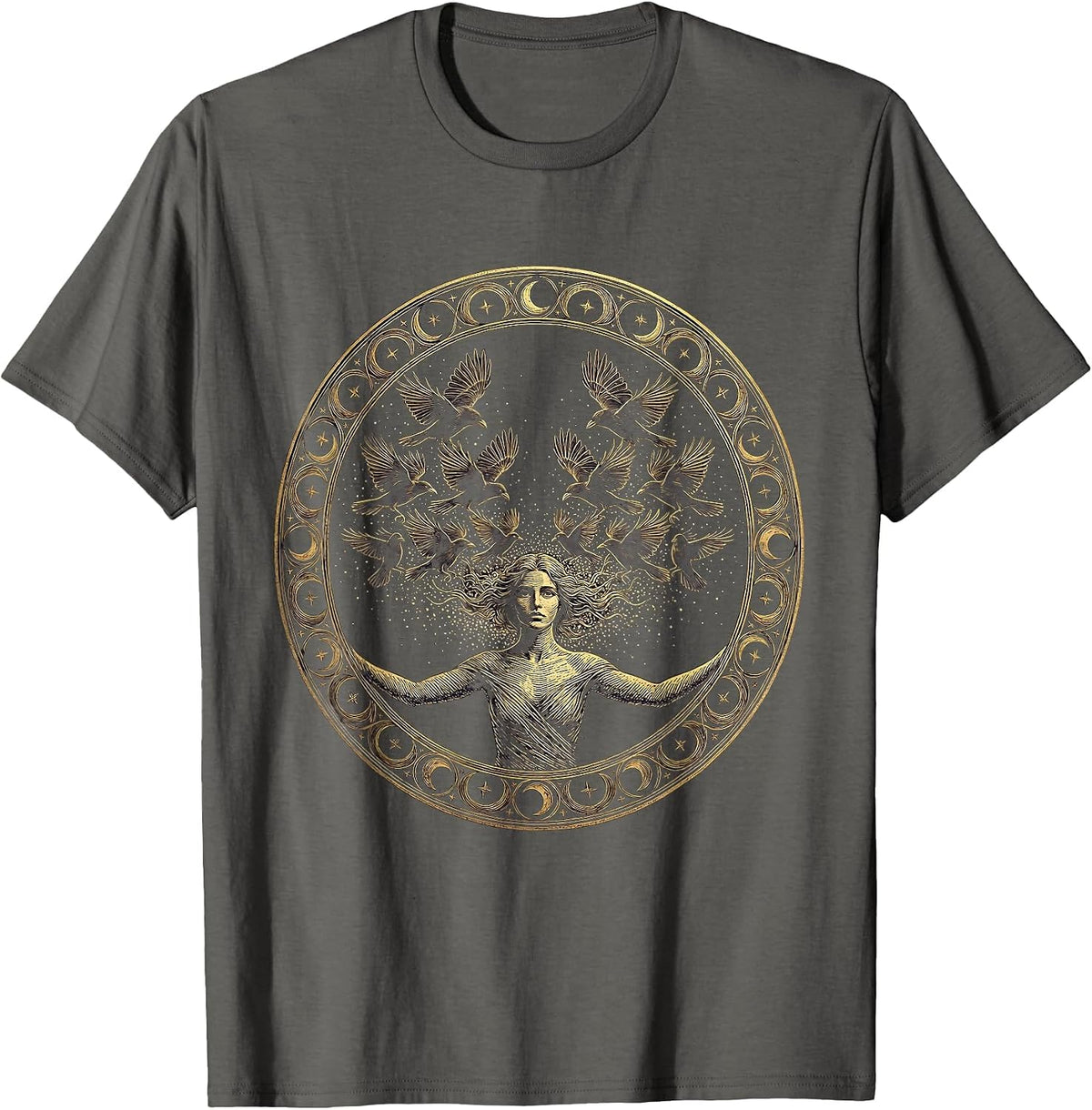 Autism Awareness Silhouette Murmuration of Birds T-Shirt - Asphalt Grey