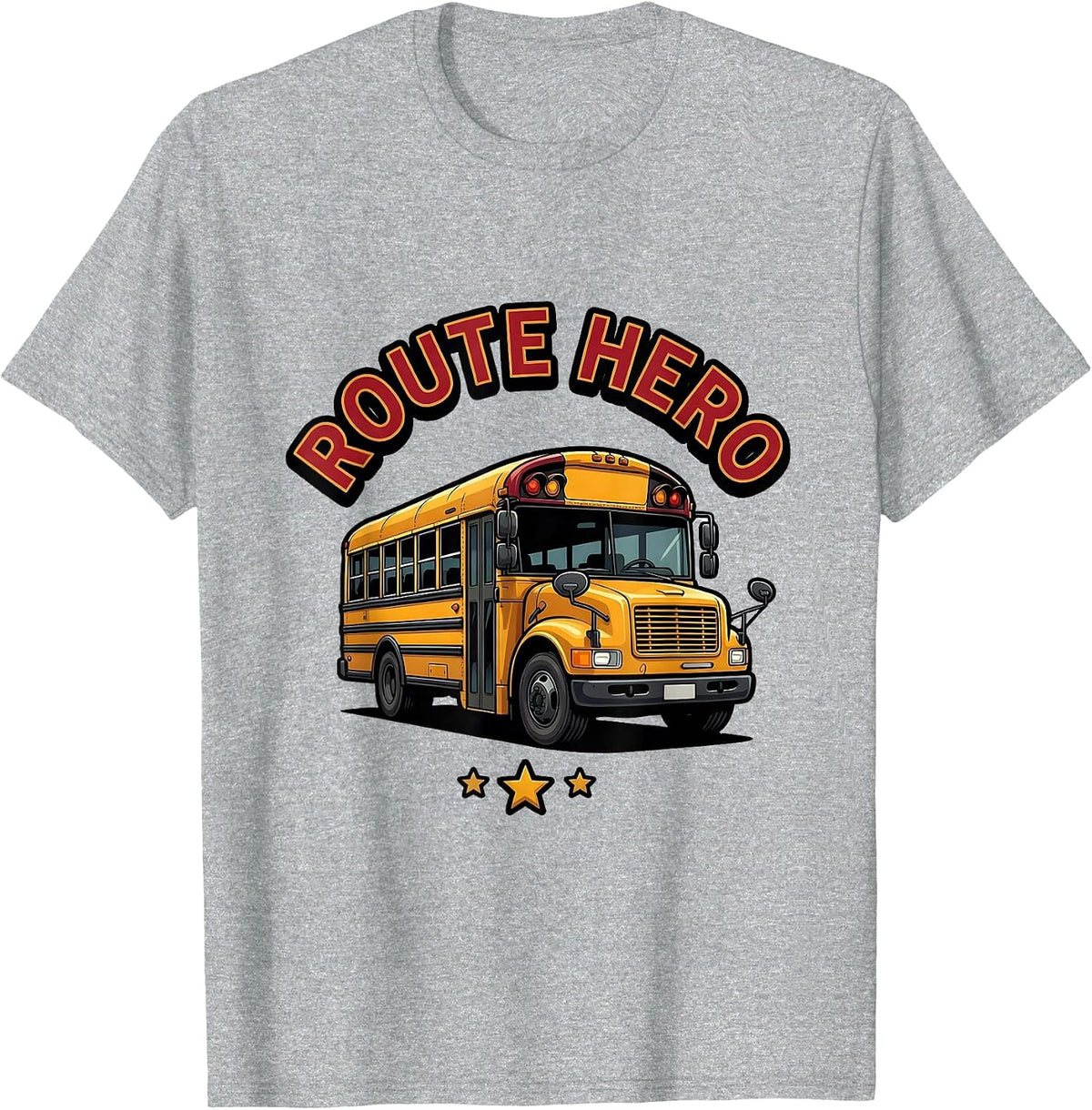 Men's Route Hero Funny School Bus Driver Appreciation Gift T-Shirt - Heather Grey