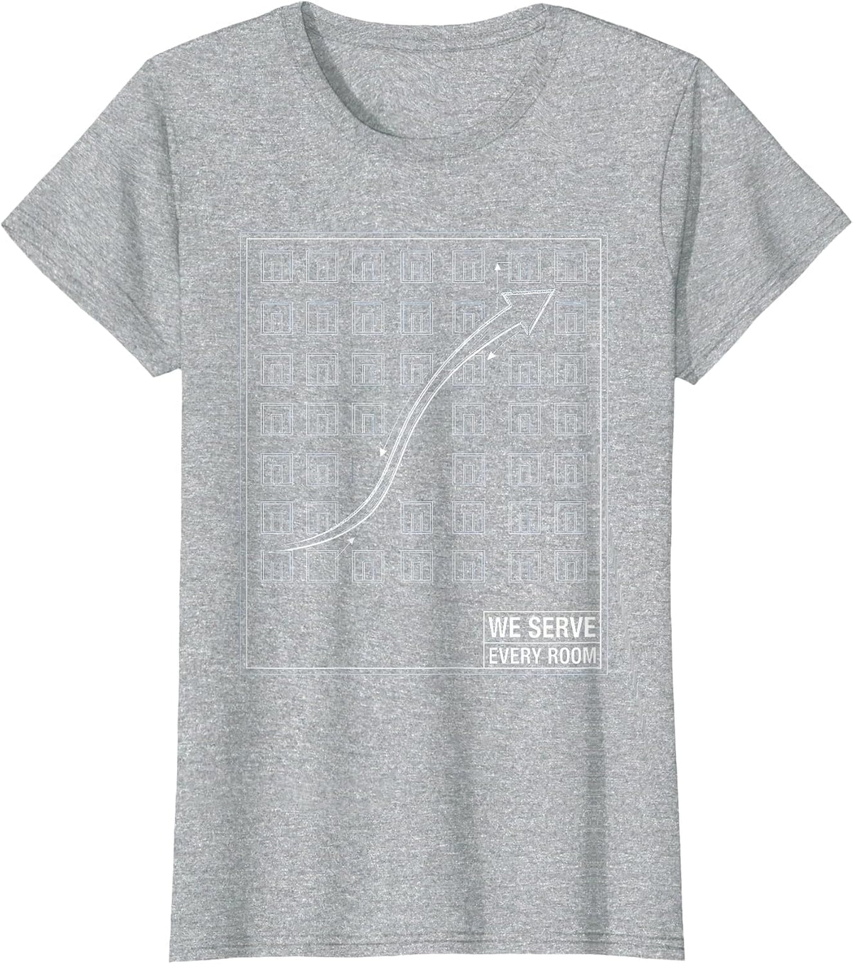 We Serve Every Room Technical Blueprint Specialist Teacher T-Shirt - Heather Grey