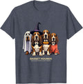 Basset Hounds Because People Are Creepy Halloween T-Shirt - Heather Blue