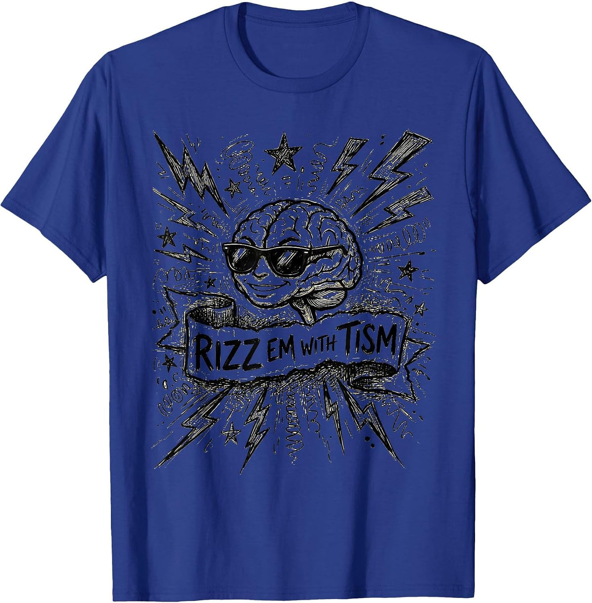 Men's Rizz Em With Tism Autism Awareness Design T-Shirt - Royal Blue