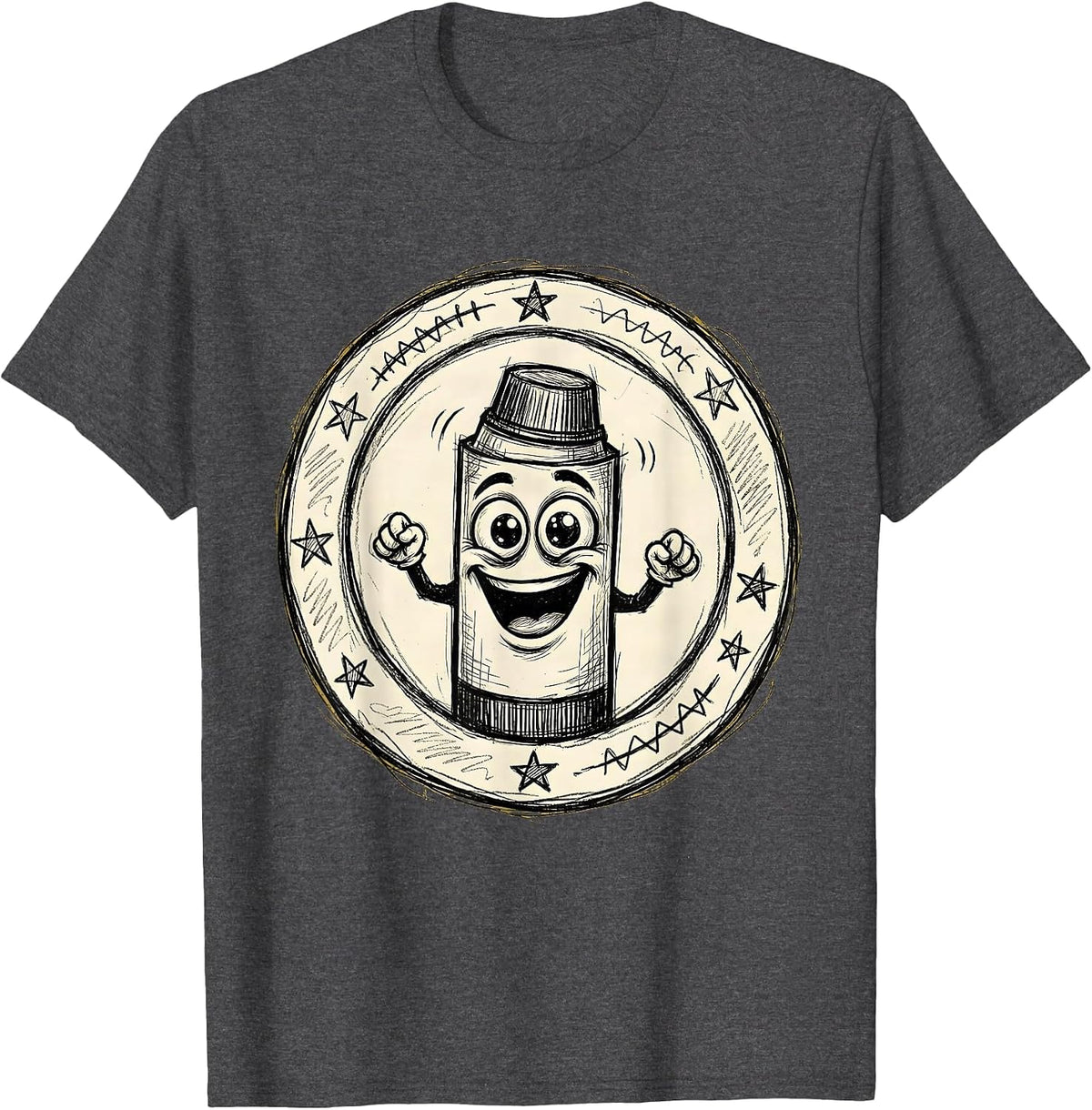 Men's Cute Glue Stick Googly Eyes 2nd Grade Teacher T-Shirt - Dark Heather Grey