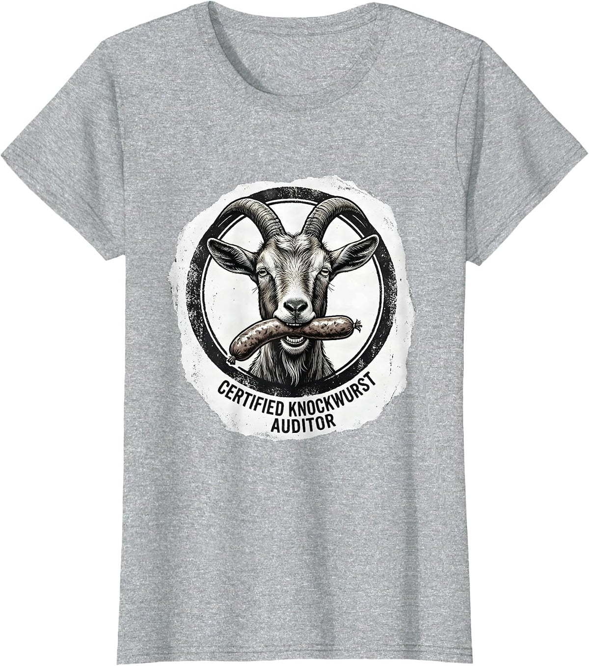 Women's Certified Knockwurst Auditor Funny Offensive Adult Humor T-Shirt - Heather Grey