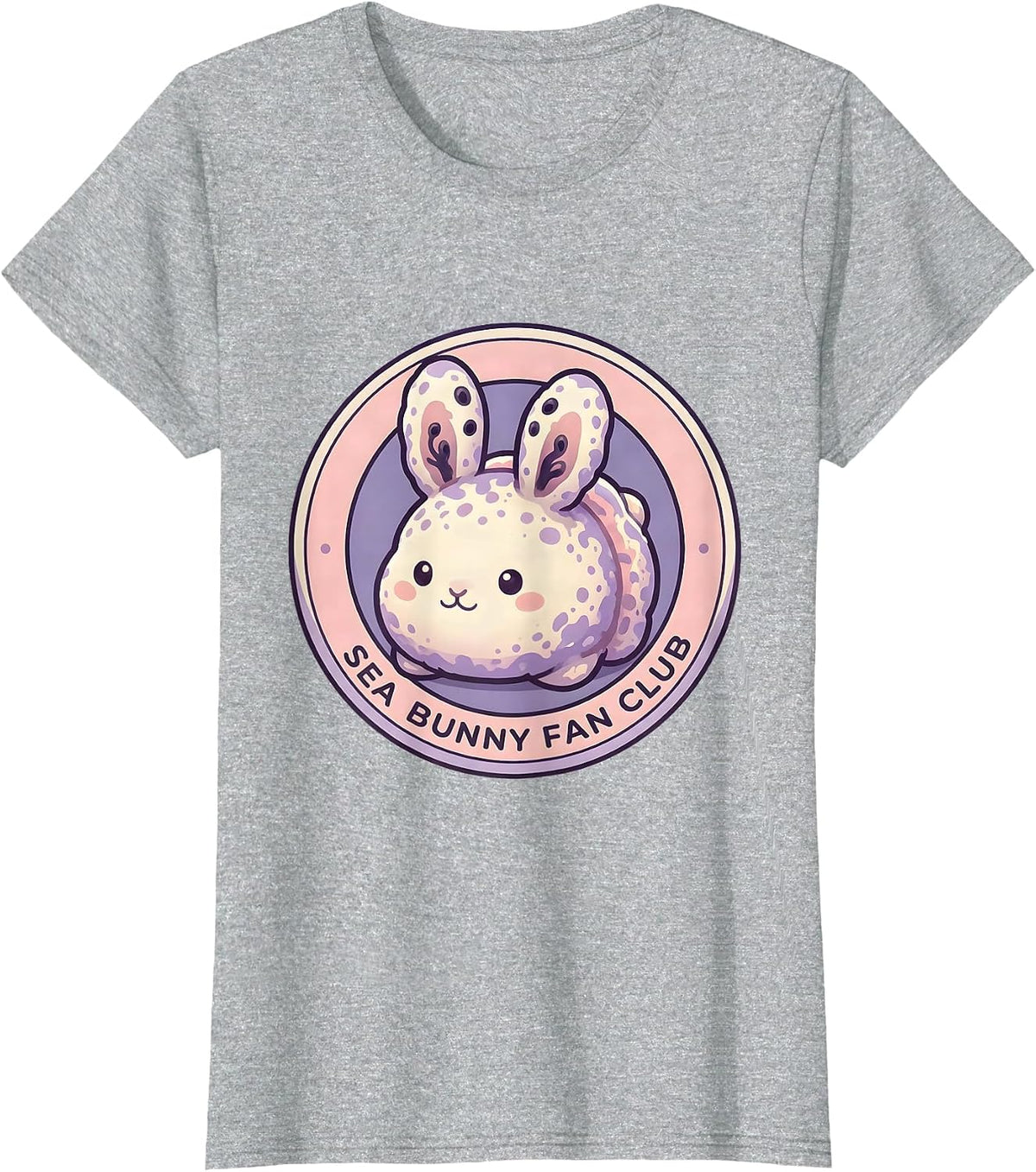 Sea Bunny Fan Club Cute Kawaii Sea Slug Biologist Souvenir T-Shirt - Heather Grey