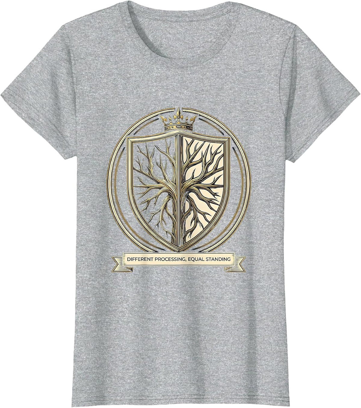 Different Processing Equal Standing Neurodivergent Meme T-Shirt - Heather Grey