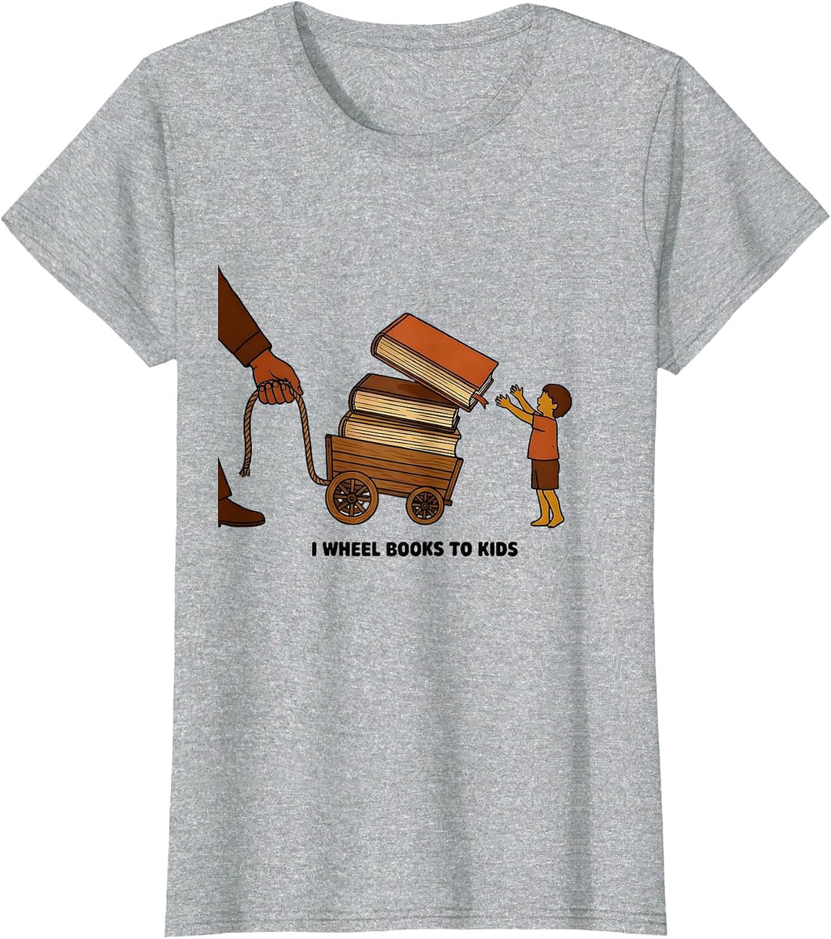 I Wheel Books To Kids Literacy Advocate Teacher Librarian T-Shirt - Heather Grey