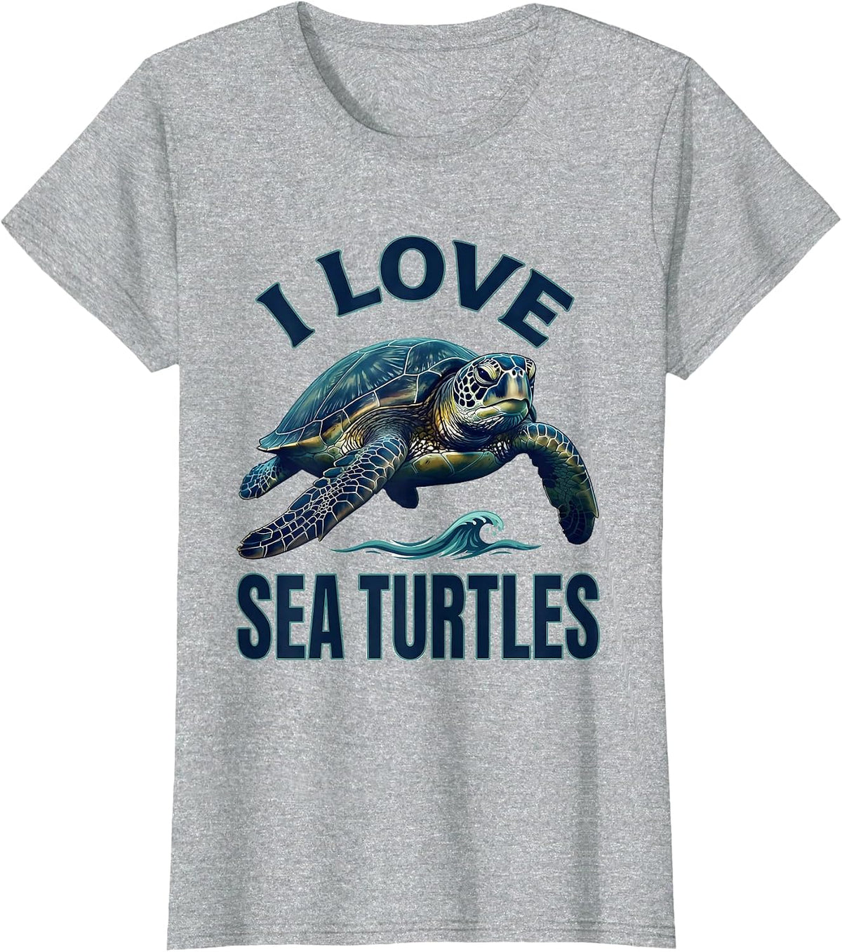 I Love Sea Turtles Cute Sea Turtle Lover Summer Beach Gift T-Shirt - Heather Grey