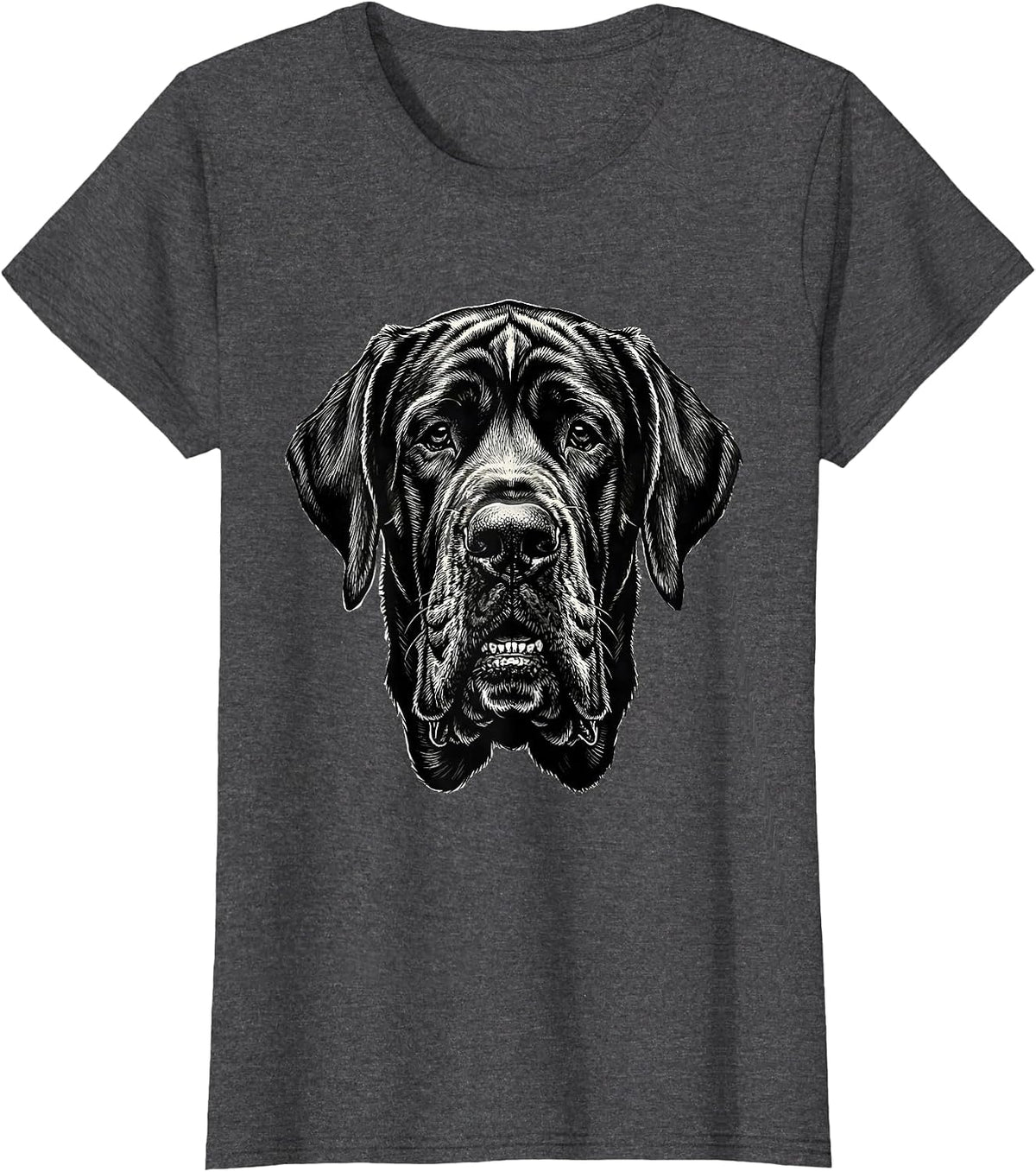 Women's Great Dane Jowls Funny Drool Dog Lover Breed Humor T-Shirt - Dark Heather Grey