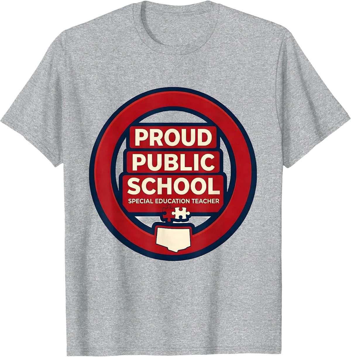 Men's Proud Public School Special Education Teacher Educator T-Shirt - Heather Grey