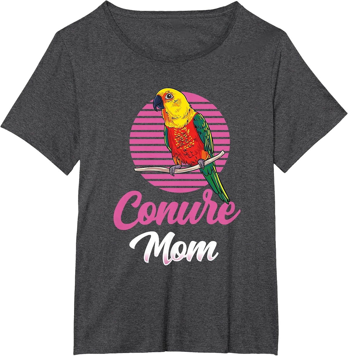 Sun Conure Parrot - I Love My Sweet Conure T-Shirt - Dark Heather Grey