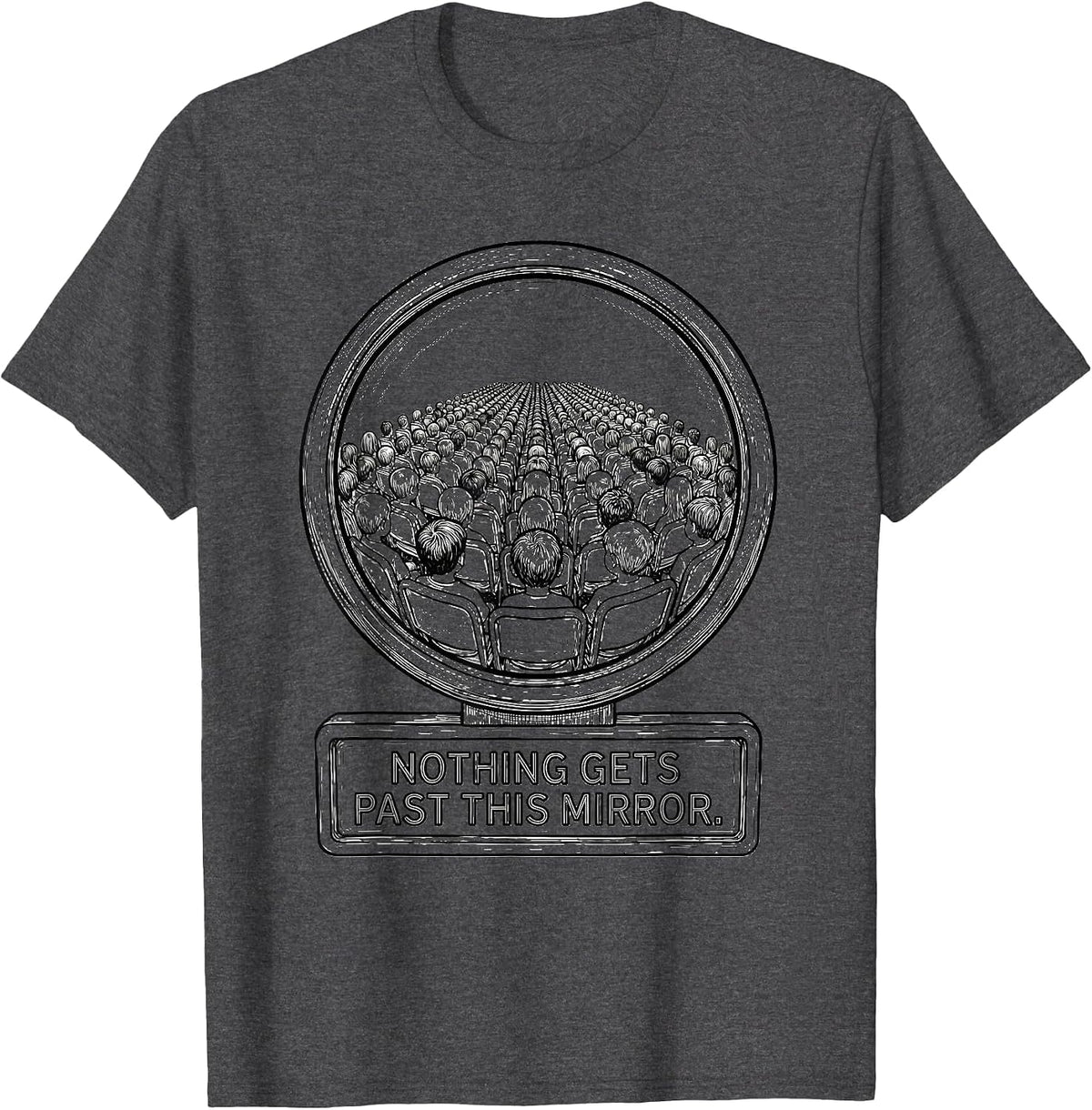 Nothing Gets Past This Mirror Funny School Bus Driver Humor T-Shirt - Dark Heather Grey