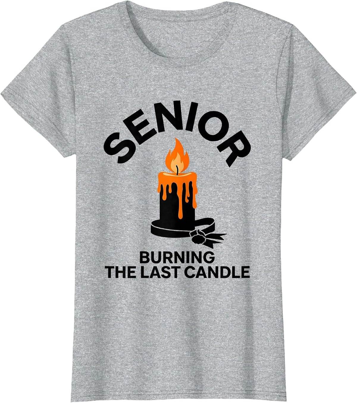 Senior Burning The Last Candle Funny College Student Gift T-Shirt - Heather Grey
