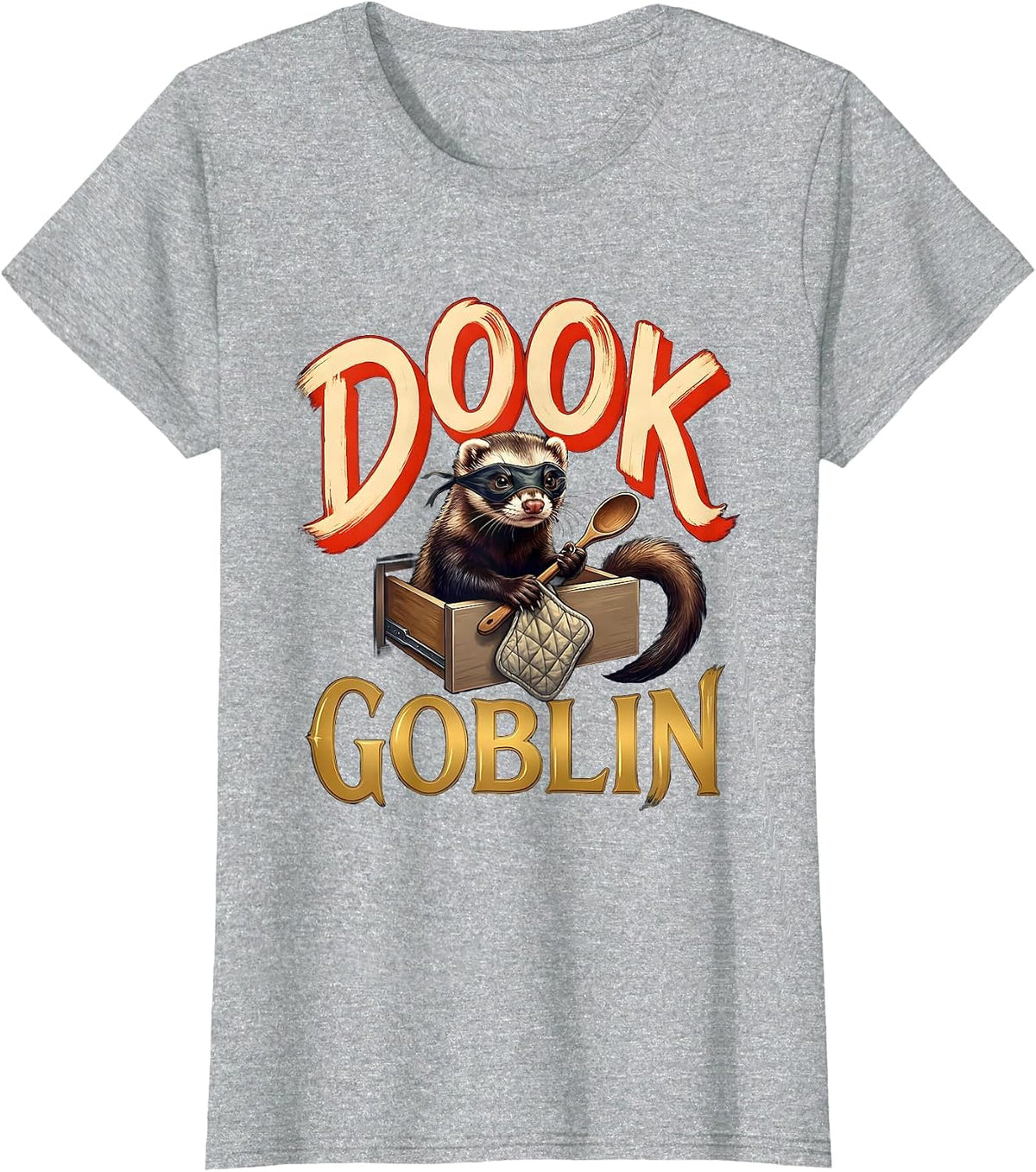 Dook Goblin Funny Ferret Lover Gift For Ferret Owners T-Shirt - Heather Grey