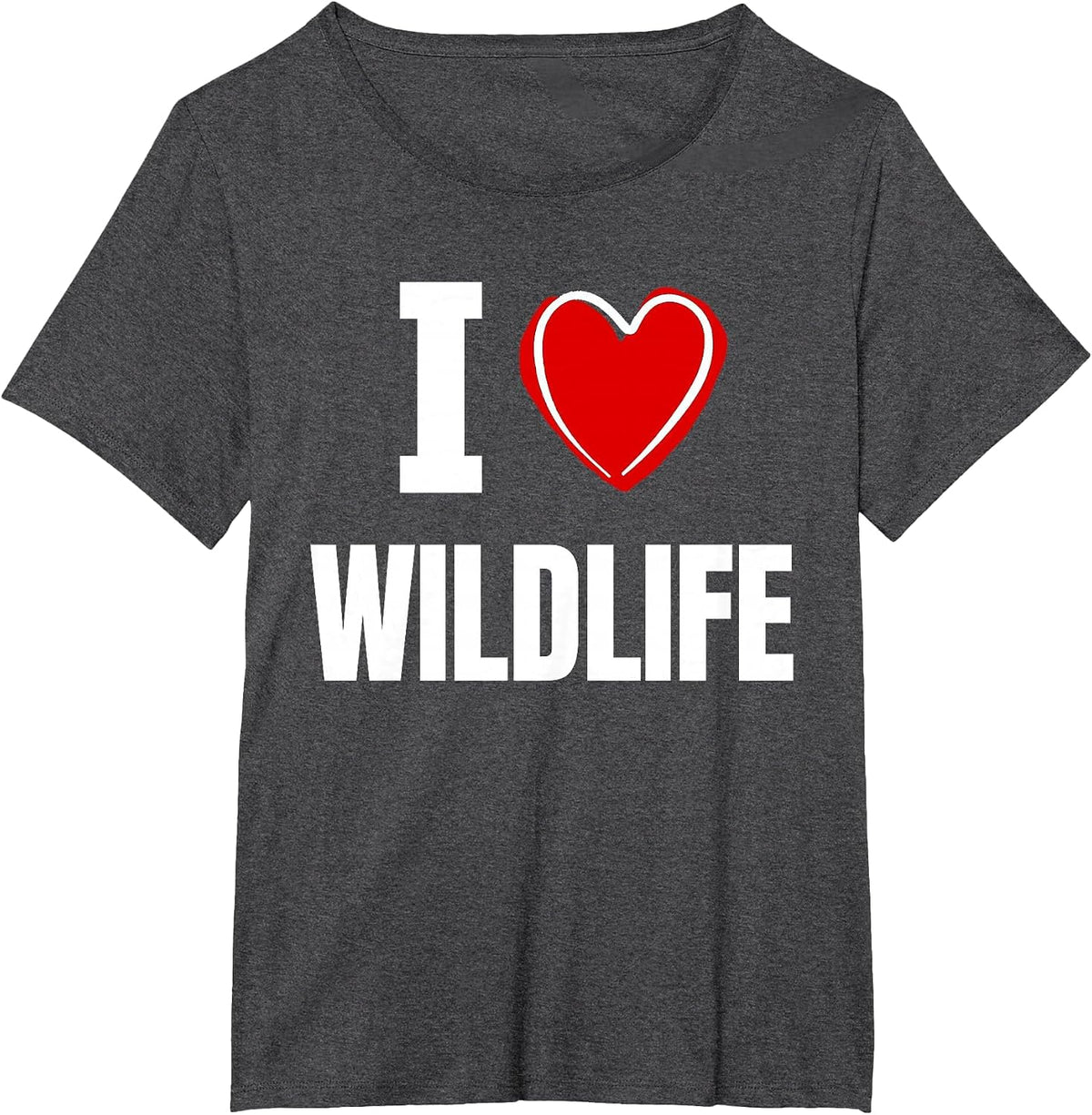 I Love Wildlife T-Shirt - Dark Heather Grey