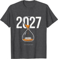 Men's 2027 Any Second Now Editorial Conceptual New Year Party T-Shirt - Dark Heather Grey