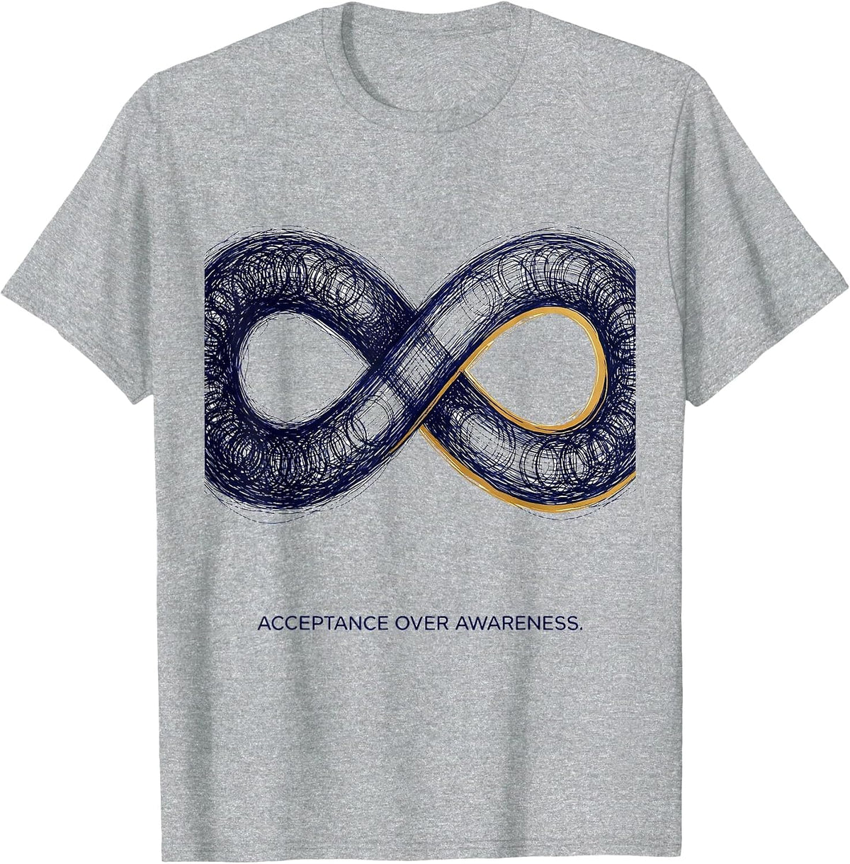 Men's Acceptance Over Awareness Autism Advocate Design T-Shirt - Heather Grey