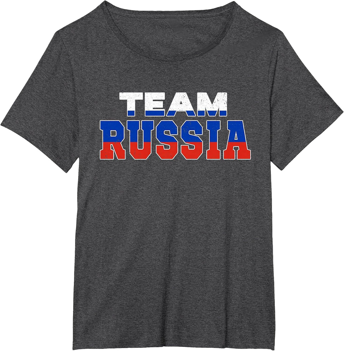 Team Patriotic Russian Flag Russia T-Shirt - Dark Heather Grey