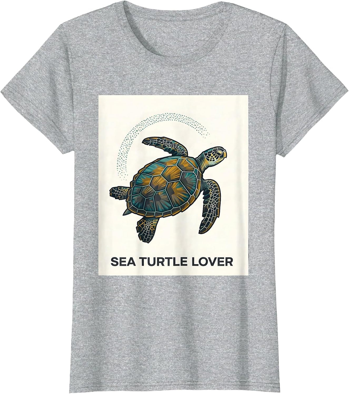 Sea Turtle Lover Midcentury Modern Ocean Animal Beach Art T-Shirt - Heather Grey